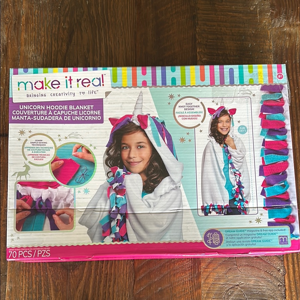 Make It Real Unicorn Hoodie Blanket